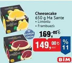 MA SANTE CHEESECAKE 650 G fiyat ve kampanya bilgisi
